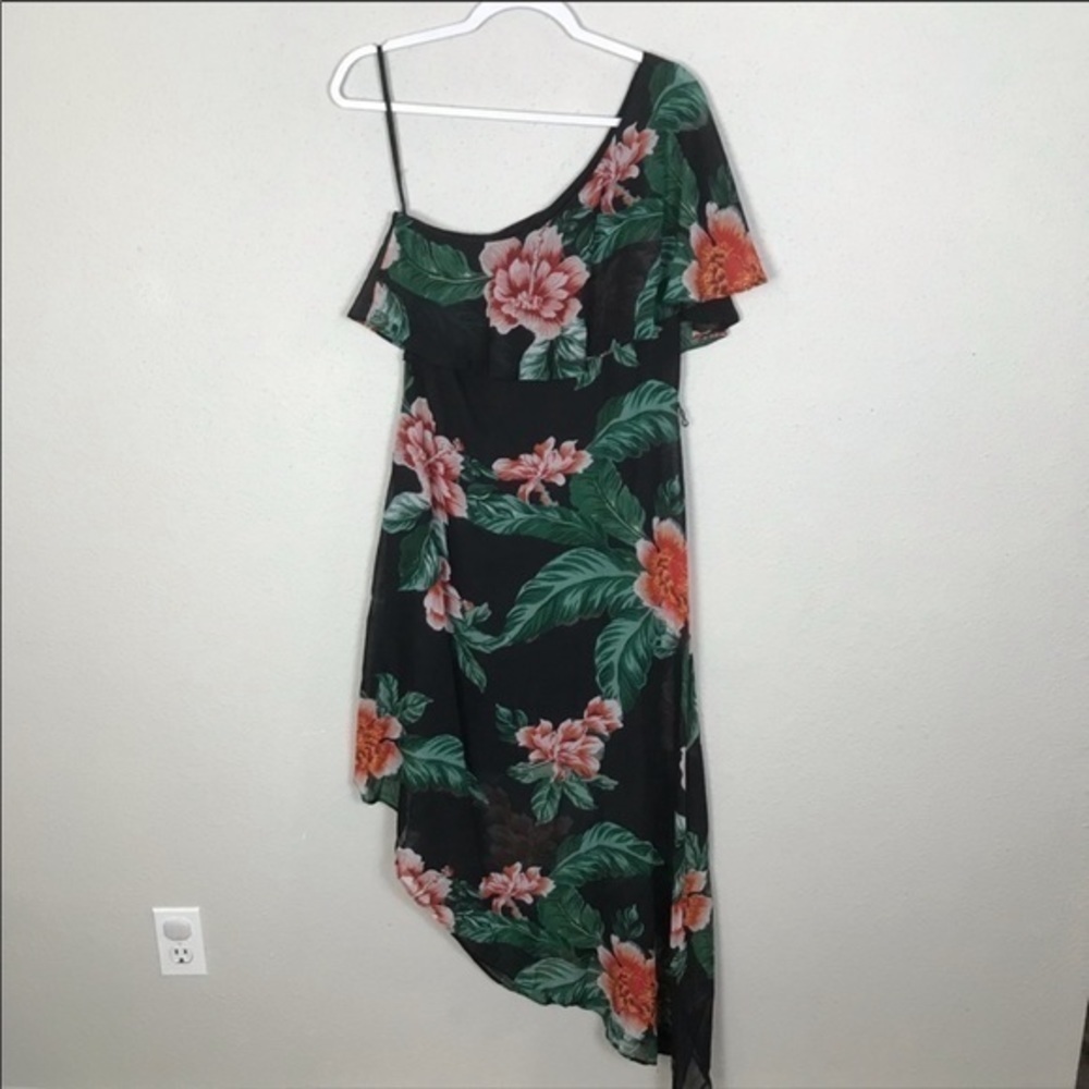 Roz & Ali asymmetrical Floral one shoulder dress 6 - Picture 8 of 8